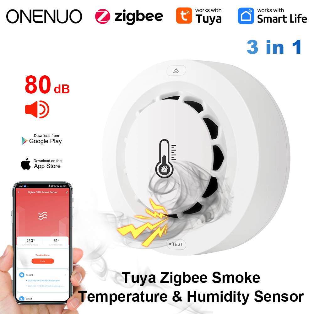 Smoke Detector Interconnected - Tuya Zigbee BT Rilevatore di fumo